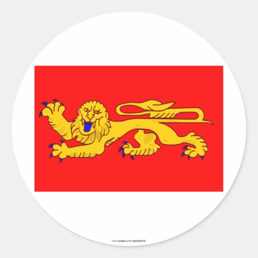 Flagge Aquitaine Runder Aufkleber (Vorderseite)