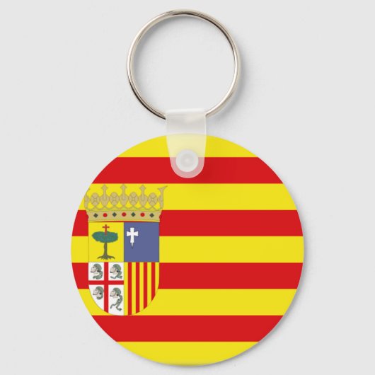 Flagge Aragon (Spanien) Schlüsselanhänger (Vorderseite)