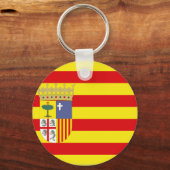 Flagge Aragon (Spanien) Schlüsselanhänger (Vorderseite)