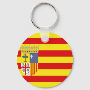Flagge Aragoniens (Spanien) Schlüsselanhänger