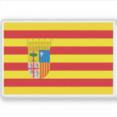 Flagge Aragons Aufkleber (Vorderseite)