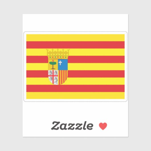 Flagge Aragons Aufkleber (Blatt)