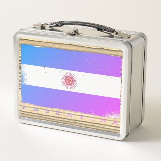 Flagge ARGENTINAS Metall Brotdose (Vorderseite)
