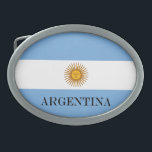 Flagge Argentiniens Bandera De Argentina Ovale Gürtelschnalle<br><div class="desc">Argentinienflagge Bandera De Argentina Flagge Bandera De Argentina Die blau-weißen Farben wurden von Manuel Belgrano, dem Anführer der argentinischen Revolution gegen Spanien, gewählt und repräsentieren den blauen Himmel, um weiße Wolken zu enthüllen, wie es angeblich geschehen ist, als die Demonstration der Befreiung in Buenos Aires, Argentinien, am 25. Mai #argentinische...</div>