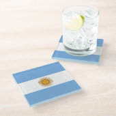 Flagge Argentiniens Glasuntersetzer (Schrägansicht)
