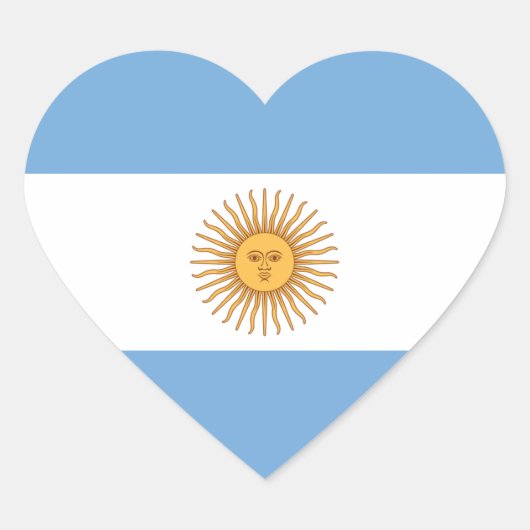 Flagge Argentiniens Herz-Aufkleber (Vorderseite)