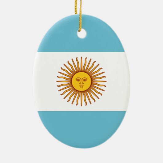 Flagge Argentiniens Keramik Ornament (Hinten)