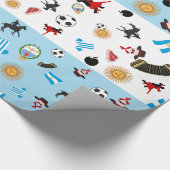 Flagge Argentiniens mit berühmten Gegenständen des Geschenkpapier (Ecke)