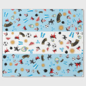 Flagge Argentiniens mit berühmten Gegenständen des Geschenkpapier (Flach)