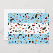 Flagge Argentiniens mit berühmten Symbolen Postkarte (Vorne/Hinten)