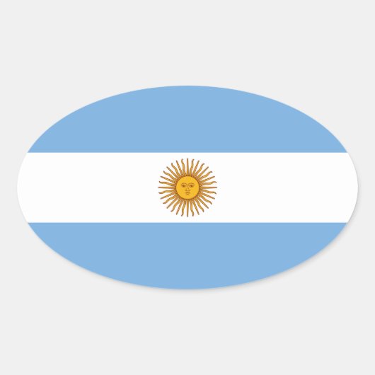 Flagge Argentiniens (Oval) Ovaler Aufkleber (Vorderseite)