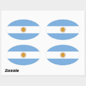 Flagge Argentiniens (Oval) Ovaler Aufkleber (Blatt)