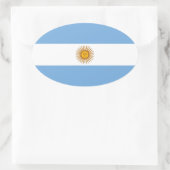 Flagge Argentiniens (Oval) Ovaler Aufkleber (Tasche)