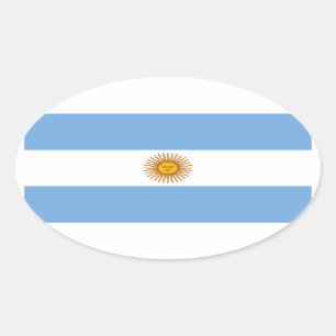 Flagge Argentiniens (Oval) Ovaler Aufkleber