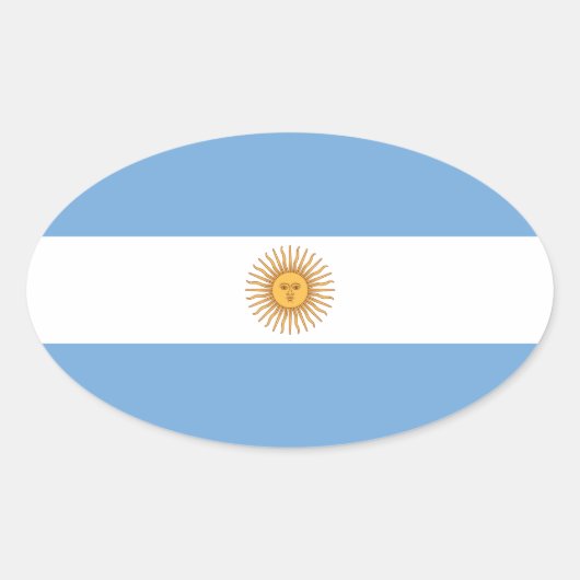 Flagge Argentiniens Ovaler Aufkleber (Vorderseite)