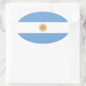 Flagge Argentiniens Ovaler Aufkleber (Tasche)