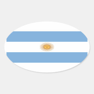 Flagge Argentiniens Ovaler Aufkleber
