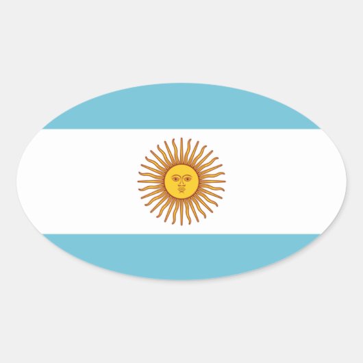 Flagge Argentiniens Ovaler Aufkleber (Vorderseite)