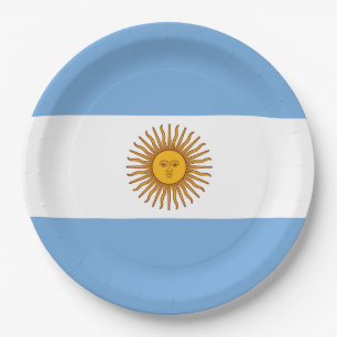 Flagge Argentiniens Pappteller