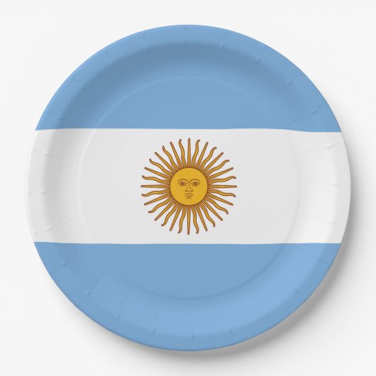 Flagge Argentiniens Pappteller (Vorderseite)