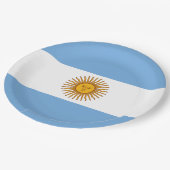 Flagge Argentiniens Pappteller (Schrägansicht)