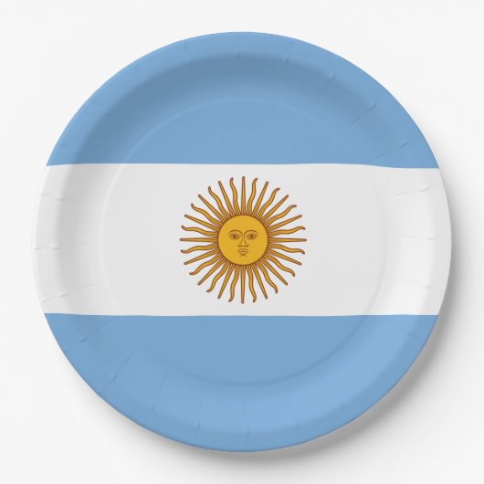 Flagge Argentiniens Pappteller (Vorderseite)