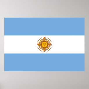 Flagge Argentiniens Poster