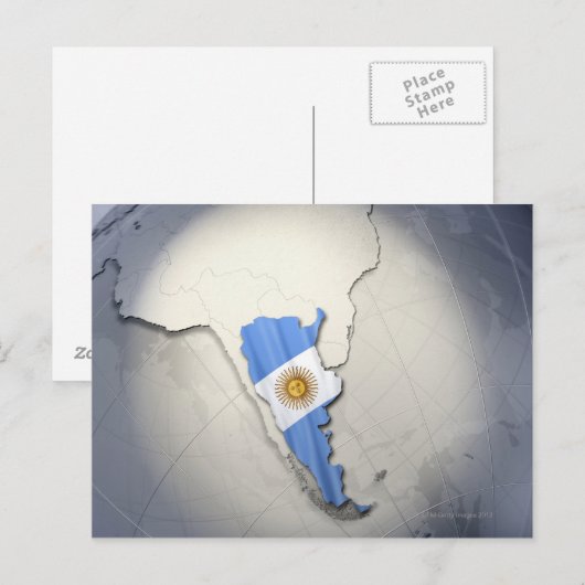 Flagge Argentiniens Postkarte (Vorne/Hinten)