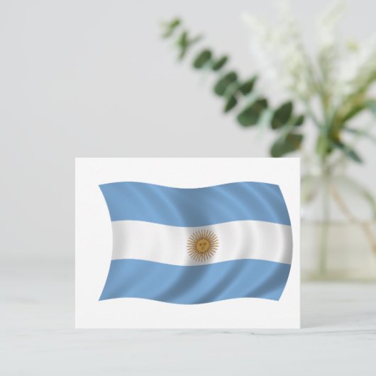 Flagge Argentiniens Postkarte (Stehend Vorderseite)