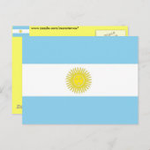 Flagge Argentiniens Postkarte (Vorne/Hinten)