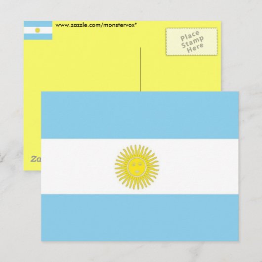 Flagge Argentiniens Postkarte (Vorne/Hinten)