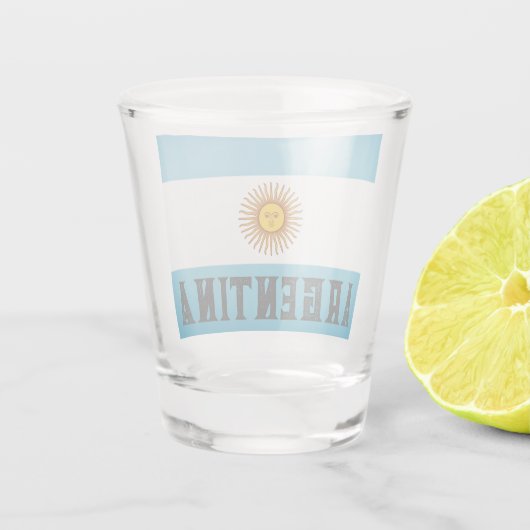 Flagge Argentiniens Schnapsglas (Rückseite)