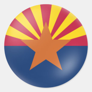 Flagge Arizona Runder Aufkleber