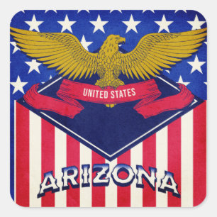 Flagge Arizona USA Quadratischer Aufkleber