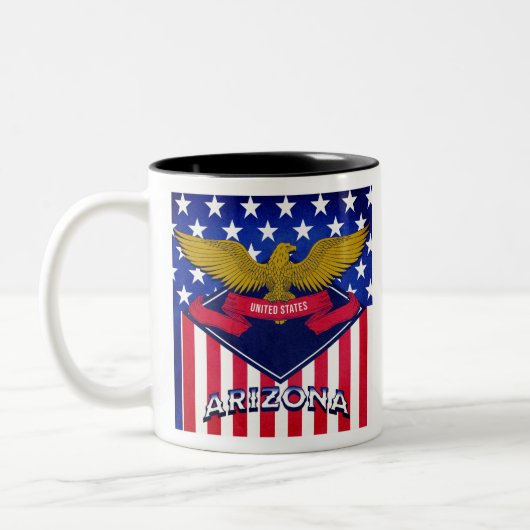 Flagge Arizona USA Zweifarbige Tasse (Links)