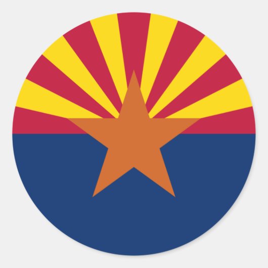 Flagge Arizonas, Flagge von Arizona Runder Aufkleber (Vorderseite)