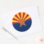 Flagge Arizonas, Flagge von Arizona Runder Aufkleber (Umschlag)