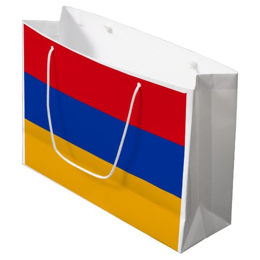 Flagge Armeniens Große Geschenktüte (Vorderseite Schrägansicht)