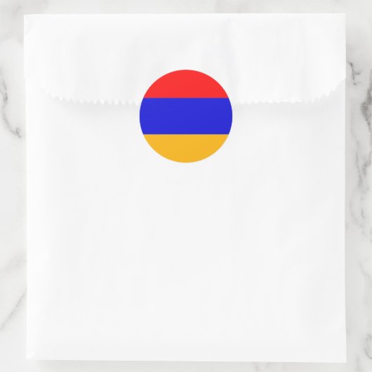 Flagge Armeniens Runder Aufkleber (Tasche)