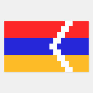Flagge Artsakh (Berg-Karabach) Rechteckiger Aufkleber