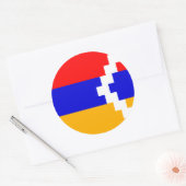 Flagge Artsakh (Berg-Karabach) Runder Aufkleber (Umschlag)