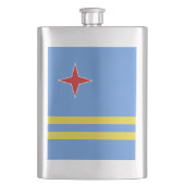 Flagge Arubas Flachmann (Vorderseite)
