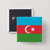 Flagge Aserbaidschans Button (Vorne & Hinten)