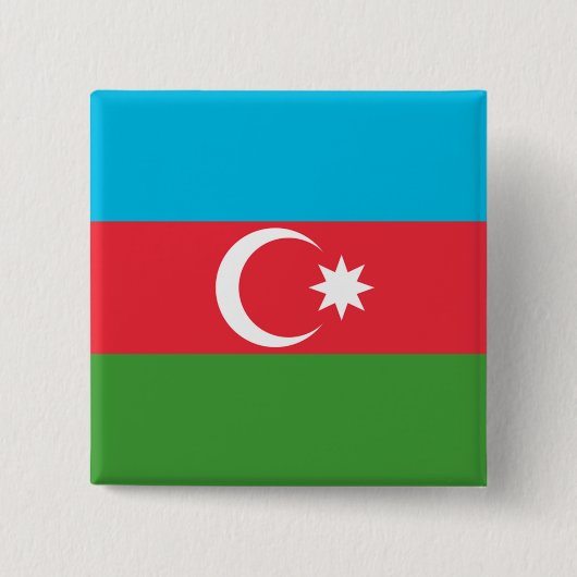 Flagge Aserbaidschans Button (Vorderseite)