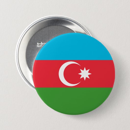 Flagge Aserbaidschans Button (Vorne & Hinten)