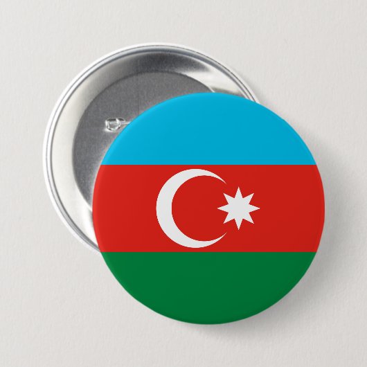 Flagge Aserbaidschans Button (Vorne & Hinten)