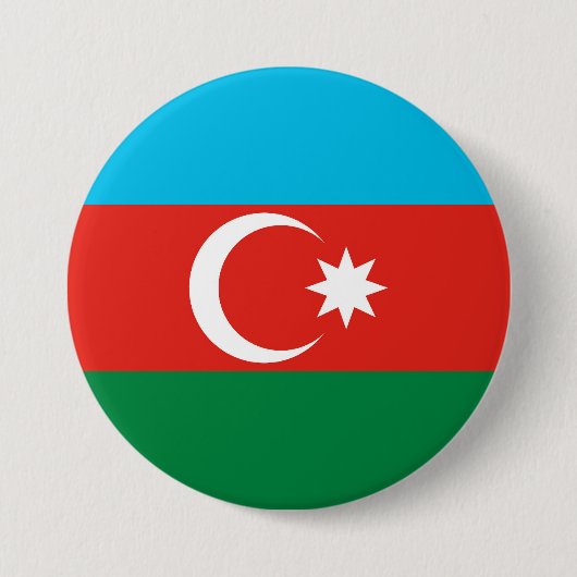 Flagge Aserbaidschans Button (Vorderseite)