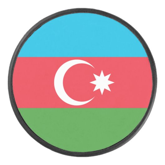 Flagge Aserbaidschans Eishockey Puck (Vorderseite)