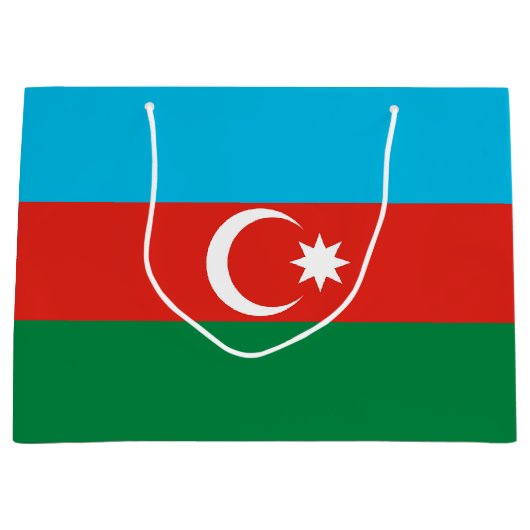 Flagge Aserbaidschans Große Geschenktüte (Vorderseite)