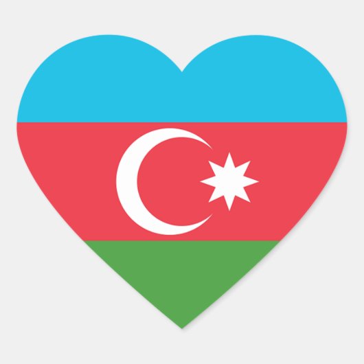 Flagge Aserbaidschans Herz-Aufkleber (Vorderseite)